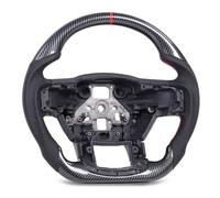 CHICIRIS Hydro Dip Carbon Fiber Look Steering Wheel, Perforated Leather Flat Bottom Design with ABS Moulding Technology, Replacement for Ford F250 F350 2017 2022