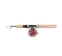 CHICIRIS Ice Fishing Rod Set, Portable Telescopic Fishing Pole with EVA Grip and Ceramic Guide Rings, for Winter (Red)