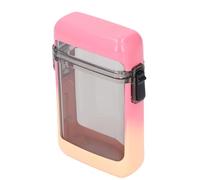 CHICIRIS ID Card Badge Holder Case, Airtight Lid with Rubber Seal, Small Lightweight and Multifunctional, with Lanyard for Swimming Rafting Canoeing Surfing Beach (Gradient Pink)