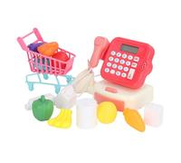 CHICIRIS Kids Cash Register Toys, Multifunction Calculator with Sound and Lights, Simulation Shopping Cart for Learning Math and Counting Skills