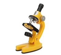 CHICIRIS Kids Microscope Kit, 1200X Kids Microscope with Optical Glass Lens, 200X 600X 1200X Magnification, LED Light Phone Holder Rotating Base for Students Home School Lab (Yellow)