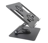 CHICIRIS Laptop Stand with Stepless Adjustment and Cooling Fan for | Aluminum Alloy, Rotatable 360° Base, Anti-slip Pads, Compatible with Laptops, Tablets, and Phones