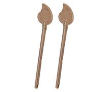 CHICIRIS Latch Locking Pin Retro Style Brass 2 Pcs Set Antique Lock Door Screw/Fastener for Drawer Cabinet Handle, Vintage Chinese Leaf Shape Brass Material 11cm for Home Decoration