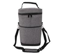 CHICIRIS Leakproof Insulated 2 Bottle Wine Carrier Portable Wine Cooler Bag for Travel Camping and Tasting Adjustable Strap Design (Gray)