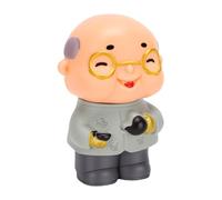 CHICIRIS Loving Elderly Couple Cake Topper Figurines for Celebrations, Adorable Miniature Design for Wedding and Birthdays (Plastic Grandpa)