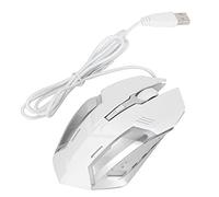 CHICIRIS Luminous Wired Gamer Mouse with 7-Color Breathing Light for Accurate Clicks and Novel Visual Enjoyment for Computer and Tablet Series Operation (White)