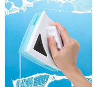 CHICIRIS Magnetic Glass Cleaner Strong Double Sided Wiper Tool for Window -Effective for Single Glazing Windows 0.2"-0.6" Thick, Triangular Design for Corners, Magnetic Brush Wiper for Home Use-