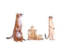 CHICIRIS Meerkat Model,Meerkat Figurine Simulated Cute Exquisite Meerkat Model Toy Birthday Gift Home Decoration for Children (3 meerkats (solid))