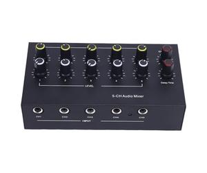 CHICIRIS Microphone Instrument Input Expander, Aluminum Alloy 5-Channel Mixer with Adjustable Reverb, 0db/10db Gain Switch for Musicians in Small Clubs or Home Studios