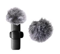 CHICIRIS Microphone -Pop Filter Premium Fur Windshield for Wireless Go II, Noise Reduction for Professional Recording, for the Recording of Studio and Stage Use, 2PCs (Gray)