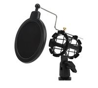 CHICIRIS Microphone Shockproof Stand Foldable Tripod for Clear Recording, with Pop Filter Holder, for Recording Studio Live Broadcast