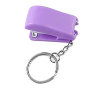 CHICIRIS Mini Keychain Staplers Cute Lightweight Colorful Design for Students Writers Plastic Metal 1 Unit (Purple)