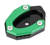 CHICIRIS Motorcycle Kickstand Plate Aluminium Alloy Side Stand Enlarger KSP 106 Set Wider Ground Contact Direct Replacement Fit for Z650 Z900 Riders on Soft Asphalt Sand Mud (Green)