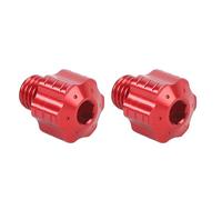 CHICIRIS Motorcycle Mirror Plugs with Deep Threads for Secure Rearview Installation, Universal 10mm, 2 Count (Red)