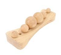 CHICIRIS Neck Stretch Massager, Beech Wood Neck Back Massager with 6 Wood Balls, Adjustable Traction Release Tool for Hip Pelvic Lumbar Psoas Relief for Adults At Home Gym Office