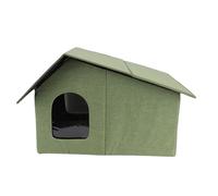 CHICIRIS Outdoor Cat House, Spacious Weatherproof Cat Shelter for All Seasons with Foldable Design, Water Resistant Feral Shelter for Small Dogs and Cats, 25.2 X 16.93 X 15.35in (OD Green)
