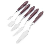 CHICIRIS Painting Scraper, 5pcs Stainless Steel Painting Knife Set, Plastic Handle with Smooth Surface for Cleaning Paint on Drawing Board or Palette