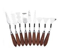 CHICIRIS Palette Knife Set Professional 9PCS Versatile Paint Spatula Scraper for Artist Oil Painting, Wooden Handle, Steel Vane/Wing for Texture Creation, Acrylic Painting