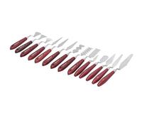 CHICIRIS Palette Set Special-Shaped Oil Painting Scraper Tools and Art Enthusiasts 14Pcs Wood and Stainless Steel Reddish Brown