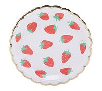 CHICIRIS Party Paper Plates, Disposable Dinnerware Set, Party Supplies Set Strawberry Paper Tableware 10Pcs for Birthday Wedding