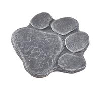 CHICIRIS Pawprint Memorial Stone Engraving Pet Memorial Garden Stone for Outdoor Lawn, Resin Material, 6.1x6.9in (Rock Grey)