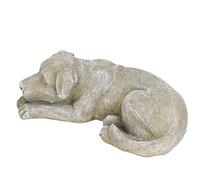 CHICIRIS Pet Memorial Tombstone, Commemorative Resin Crafts Gravestone for Lawn Garden Outdoor Yard, with Engraving Tools and Photo Option (Ornament dog Type A (supplier specification: moss color))