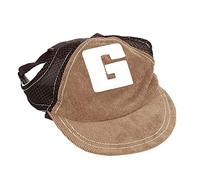 CHICIRIS Pet Sun Hat Adjustable Dog Baseball Cap, Breathable Mesh Sun Protection Hat with Letter G Applique, Coffee, Size S/M, for Summer Outdoor Activities