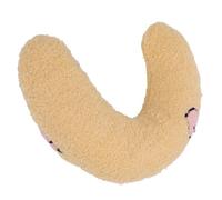 CHICIRIS Pet U Shaped Pillow for Small Dogs and Cats, Comfortable Plush Fluffy Neck Support in All Seasons, Ideal for Home, 1 X Pillow (Yellow+Peach Pattern)