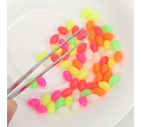 CHICIRIS Plastic Fishing Bead Set, Oval Shaped Glow in Dark Beads for Night Fishing, Five Colors Three Sizes Lures Tackle Tools