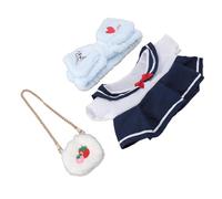 CHICIRIS Plush Doll Clothes Set Cute Dress for 12 Inch Dolls DIY Role Playing and Preschool Fun (Heart Headband)