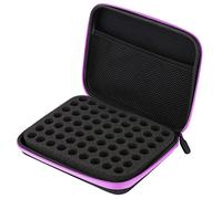 CHICIRIS Portable Essential Oil Storage Box, Complete Protective Organizer for Essential Oils, 63 Slots Large Capacity (Purple)