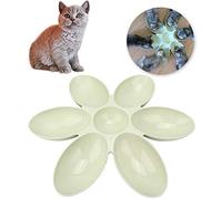 CHICIRIS PP Pet Bowls for Dogs Cats, Six Petals Multiple Feeder Design, Healthy and Durable, Ideal for Feeding Water 42x42cm (Green)