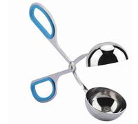 CHICIRIS Precise Meatballs Clamp/Holder Non-sticky Stainless Steel Mold Kitchen Tool for Making Meatballs or Rice Balls, Safe & Durable, 7.5*3.1*1.9 Inch, Blue/Red, Applicable scene: Kitchen Cooking