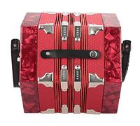 CHICIRIS Professional 20-Button Accordion, Green ABS Material, 8.07 X 9.25 Inch, with Adjustable Straps and Carrying Bag, for Kids and Adults (Red)