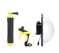 CHICIRIS Professional Dome Port for 5/6/7 Camera, Sturdy Dome Port Case with Fish-eye Effect, Suitable for Diving, Rock Climbing (PC PMMA, Black + Yellow)