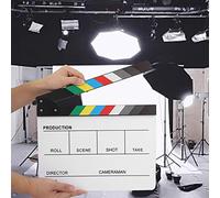 CHICIRIS Professional Movie Directors Clapboard, TV Movie Action Board Film Cut Prop Acrylic Director Scene Clapperboard Slate with Pen (Colorful whiteboard PAV1CWE3)