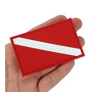 CHICIRIS PVC Diver Down Flag Patch, for Scuba Diving Snorkeling Spearfishing Free Diving, with Boat Car Yacht Warning Badge