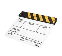 CHICIRIS Rattleboard -acrylic Slap Stick with a Clear Sound, Great Choice for Video Production, 30x25 Cm (Yellow strip white board (PAV1Y))