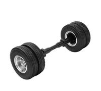 CHICIRIS RC Rear Axle Tire, Rubber Aluminum Alloy Wheel with High Load Bearing for 1/14 Tractor Trailer 1/10 Non Powered DIY Modification, 85mm Diameter