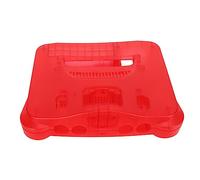 CHICIRIS Retro Video Game Console Case, Well Made Exquisite Colorful Stain Resistant ABS Replacement Shell for N64, with Mounting Reset and Power Button (Transparent Red)