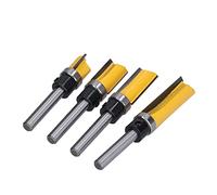 CHICIRIS Router Bits 1/4 Shank, 4Pcs Flush Trim Router Bit 1/2in Diameter /4in Shank Top Bearing Flush Trim Pattern Straight Bearing Milling Cutter