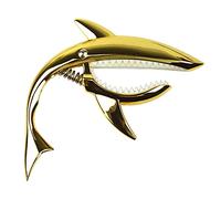 CHICIRIS Shark Pattern Guitar Stainless Steel Metal 101.5 X 108 X 15.6mm with Silicone Pad Quick Key Change for Acoustic Electric Guitar Ukulele Players