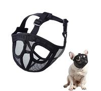 CHICIRIS Short Snout Dog Muzzle, Adjustable Breathable Mesh Prevents Biting Barking for Small Medium Large Dogs, with Holes for Eyes and Nose, Adjustable Belt, Quick-Release Buckle, Fit (Small)
