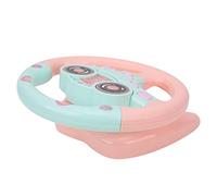 CHICIRIS Simulation Steering Wheel Toy Plastic Driving Imitation Toy Battery Powered with Base Interactive Educational Play for Children Early Learning At Home or Travel (Pink)