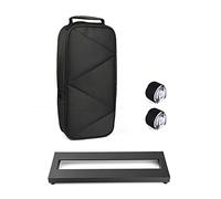 CHICIRIS Small Guitar Effect Pedal Board Aluminum Alloy Pedalboard 15×4.9 Inch with Carrying Bag Pre Applied Tape Non Slip Foot Pads for Guitarists Practice Home Gig Use