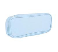 CHICIRIS Small Pencil Case, Large Capacity with 2 Pockets Stationery Organizer Pouch for School Supplies Teen Girl Adult (Blue)