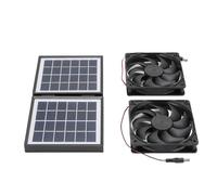 CHICIRIS Solar Exhaust Fan Kit 2x5W with 10W Foldable Panel for Outdoor