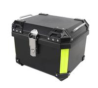CHICIRIS Spacious Motorcycle Trunk Top Box with Soft Cushioned Interior for Night Safety, 45L ABS Rear Storage Carrier for Helmets and Accessories, Black