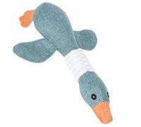 CHICIRIS Squeaky Goose Durable Dog Chew Toy for Interactive Playtime and Health - Cotton and Linen 13.0x9.1x2.5in (#1)