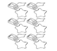 CHICIRIS Star Clips, 100 PCS Metal Hollow Out Five Pointed Star Design with Simple Style, for Holding Papers Notes Receipts Files Tickets Clothes (Silver)
